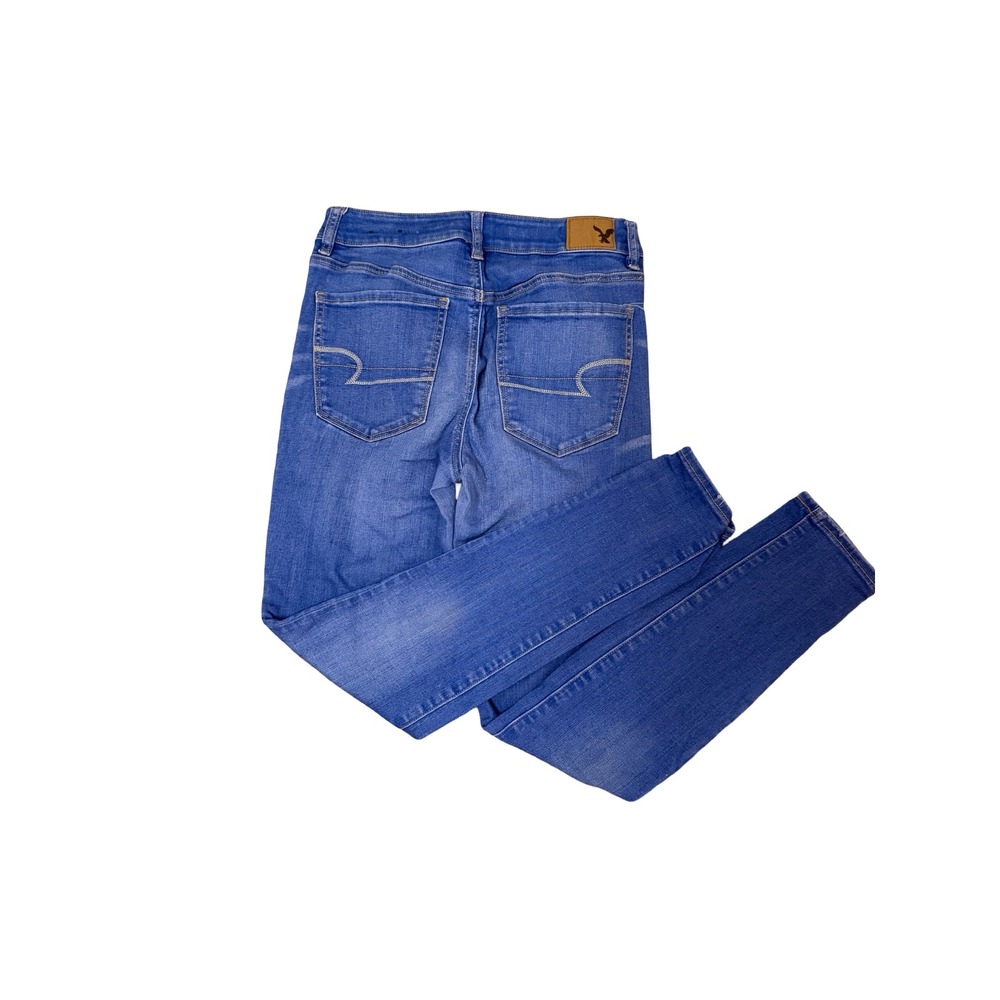 American Eagle Hi-Rise Jegging Super Super Stretch Medium Wash Skinny Jeans 6R - Picture 4 of 4